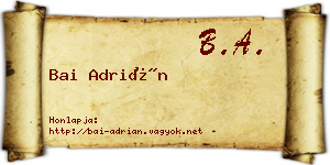 Bai Adrián névjegykártya