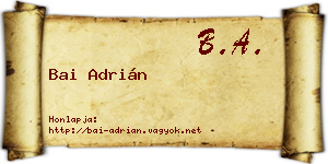 Bai Adrián névjegykártya